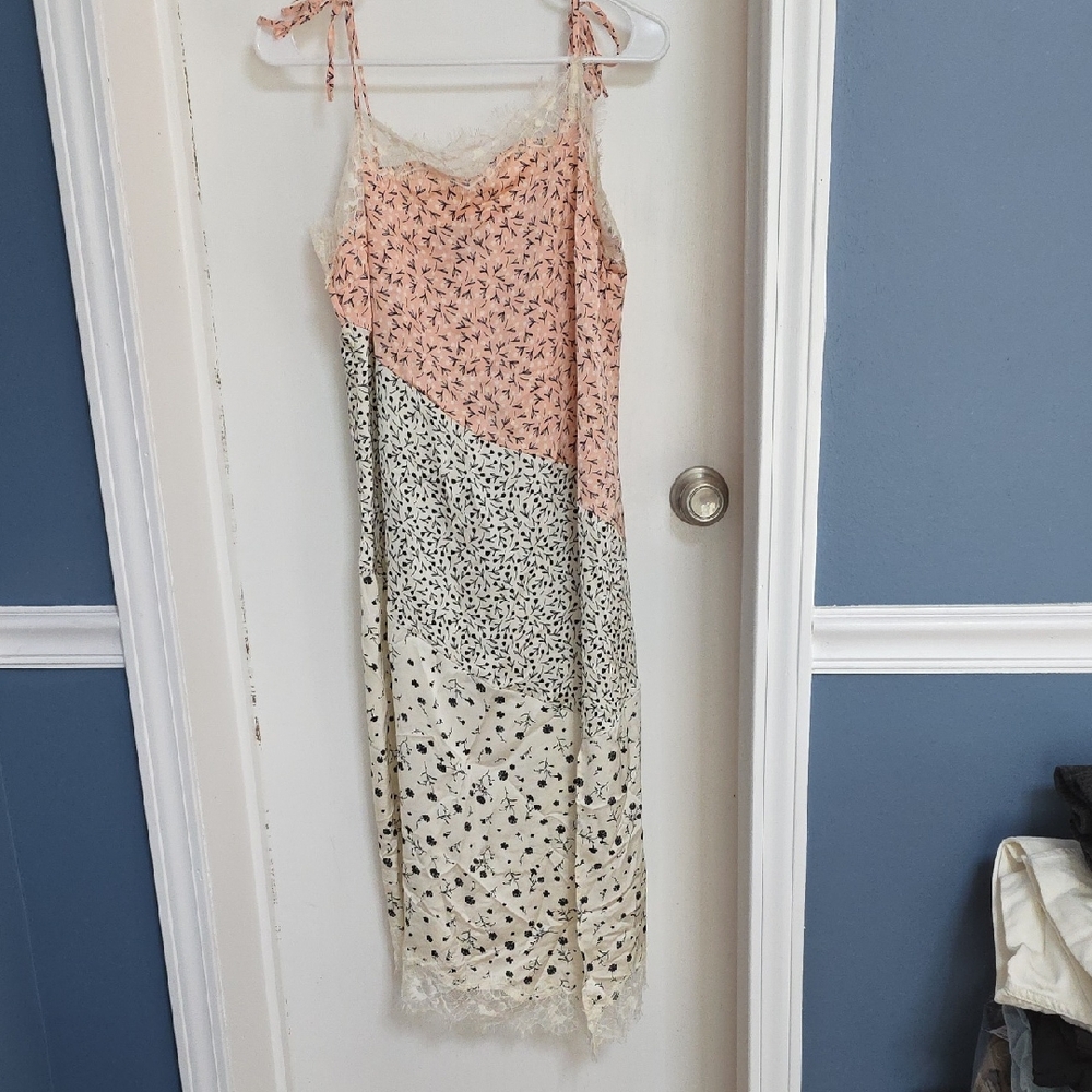 Floral Patchwork Spaghetti Strap Dress